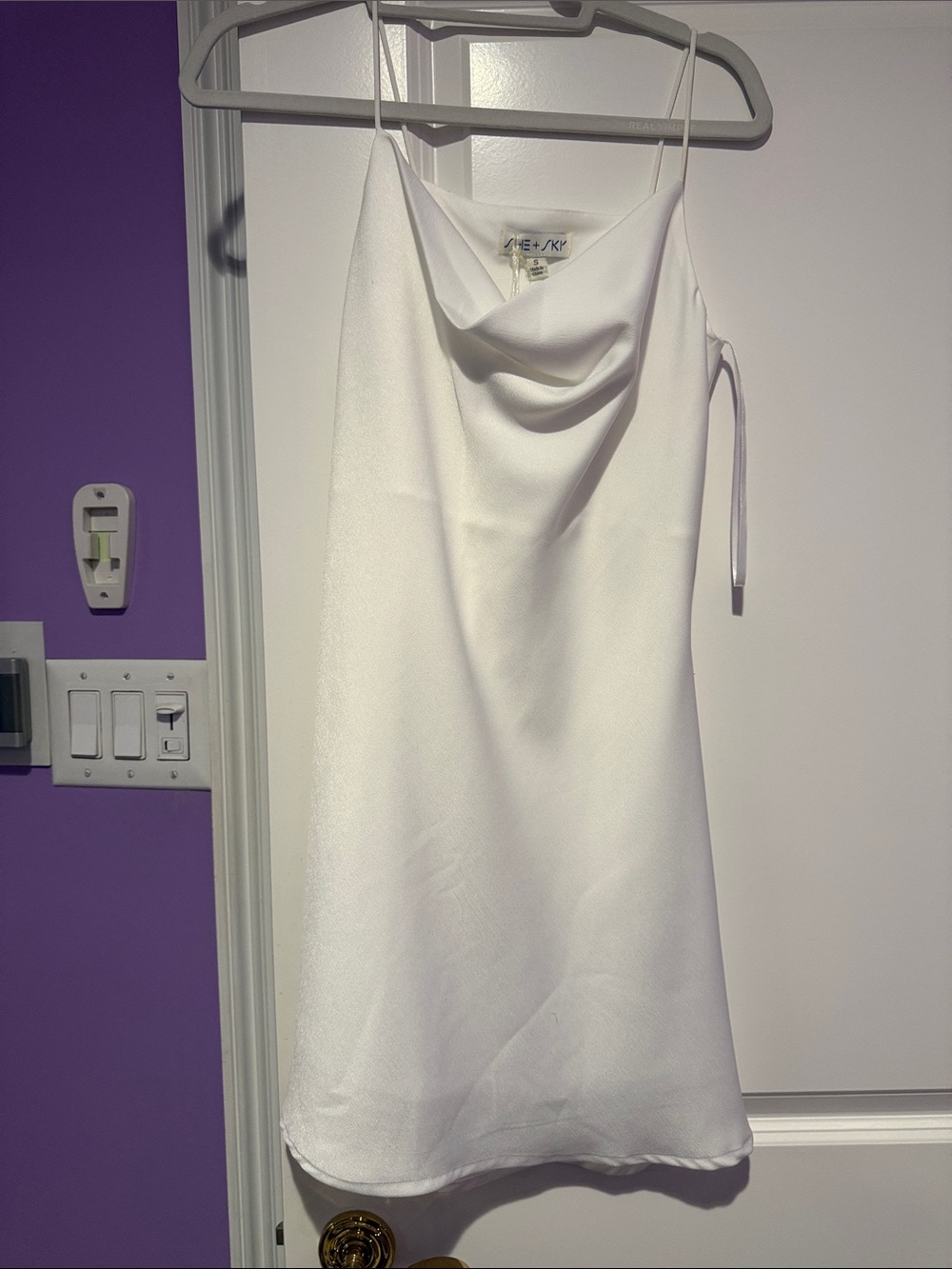She & Sky white mini dress